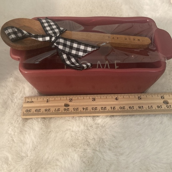 Rae Dunn Home Mini Loaf Dish/Pan with Wooden Spoon - Picture 5 of 7